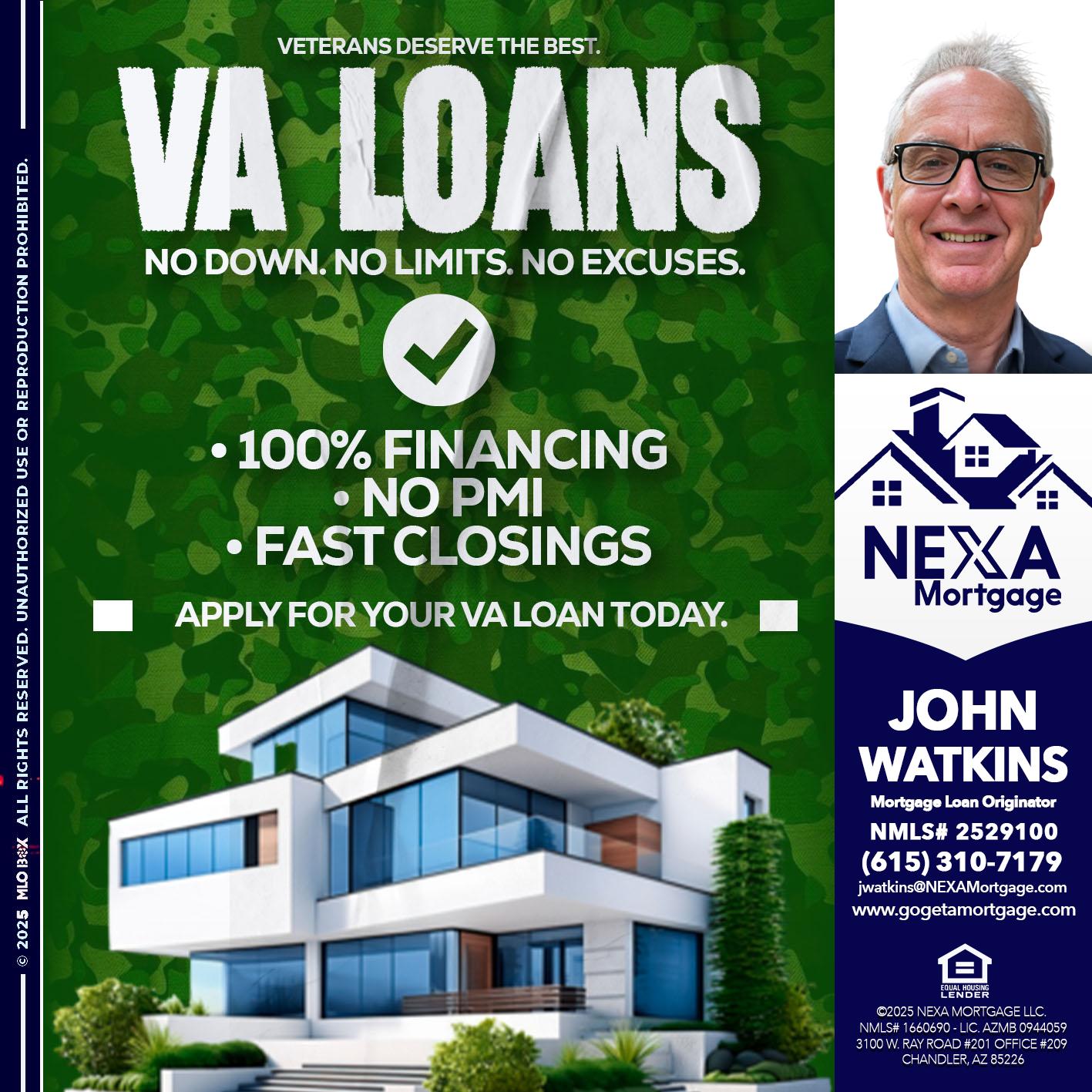 VA LOANS - John Watkins -Mortgage Loan Originator