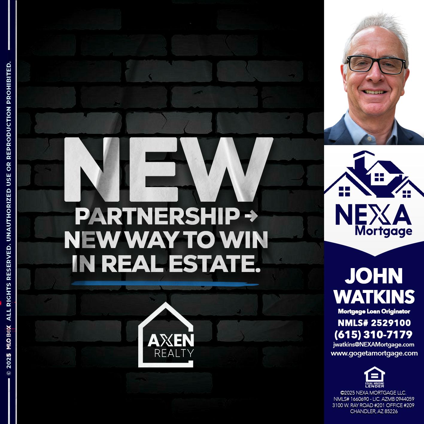 new partnership - John Watkins -Mortgage Loan Originator