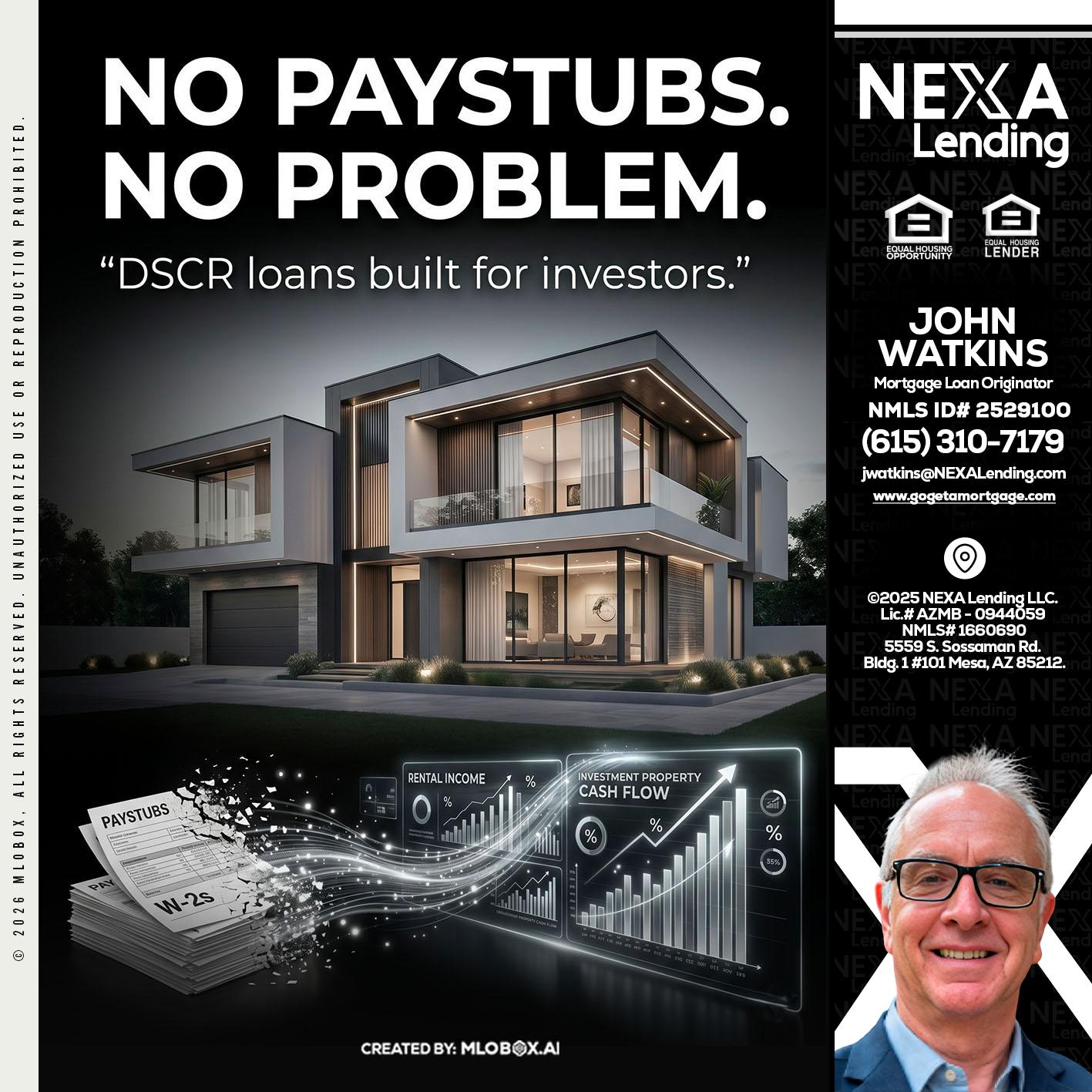 no paystub - John Watkins -Mortgage Loan Originator
